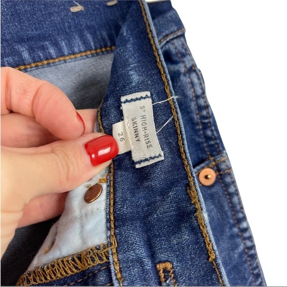 Madewell 9" High Rise Skinny Jeans Stretch faded indigo Size 26 - Picture 11 of 15